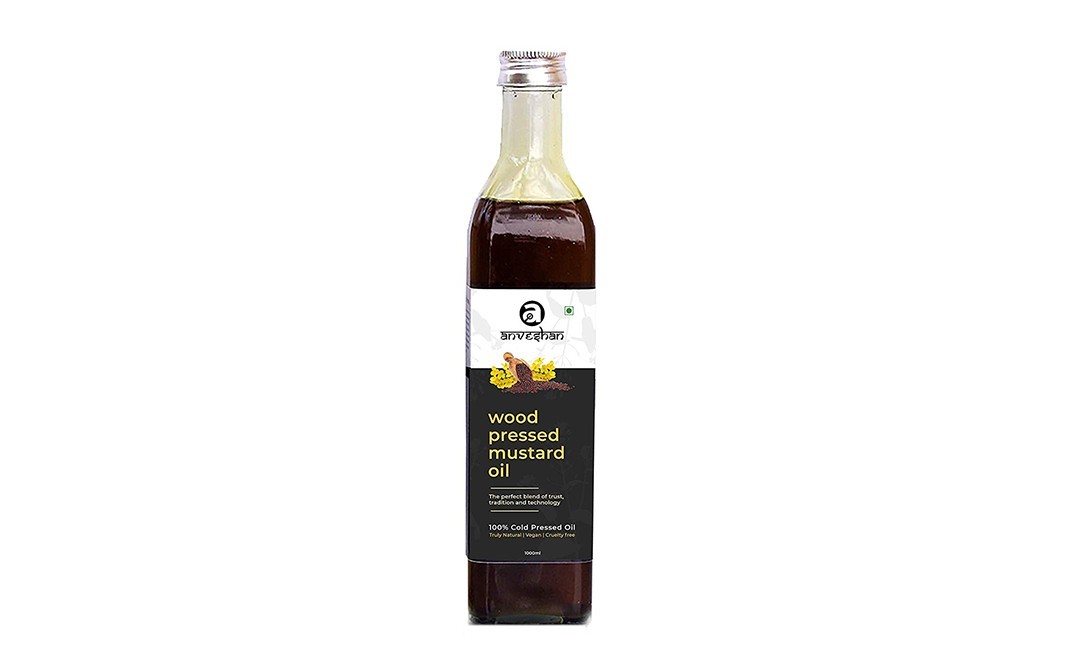 Anveshan Wood Pressed Mustard Oil    Plastic Bottle  1000 millilitre